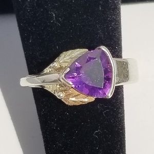 Sterling silver, amethyst, black hills 12k gold
